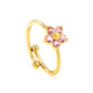 Tall 9mm loose ring white/purple/pink zirconium gold color