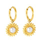 2*12mm I.D. earrings + 15.2mm round pattern face with imitation white pearl/pink crystal/tiger's eye stone fittings Gold color