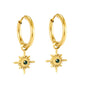 2*12mm I.D. earrings+11.2mm Polaris with white pearl/white/green zirconia earrings Gold color