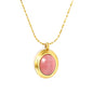 14*17mm oval with white/rose cat's eye/tiger's eye pendant 40+5cm+6mm round necklace gold color