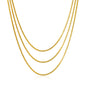 Sweater Chain 0.9 Round Snake 50+60+70cm+5cm+6mm Round Tail Plate Necklace Steel/Golden
