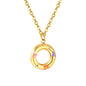 13mm circle with mixed color flower oil drop pendant necklace 40+5cm+Golden