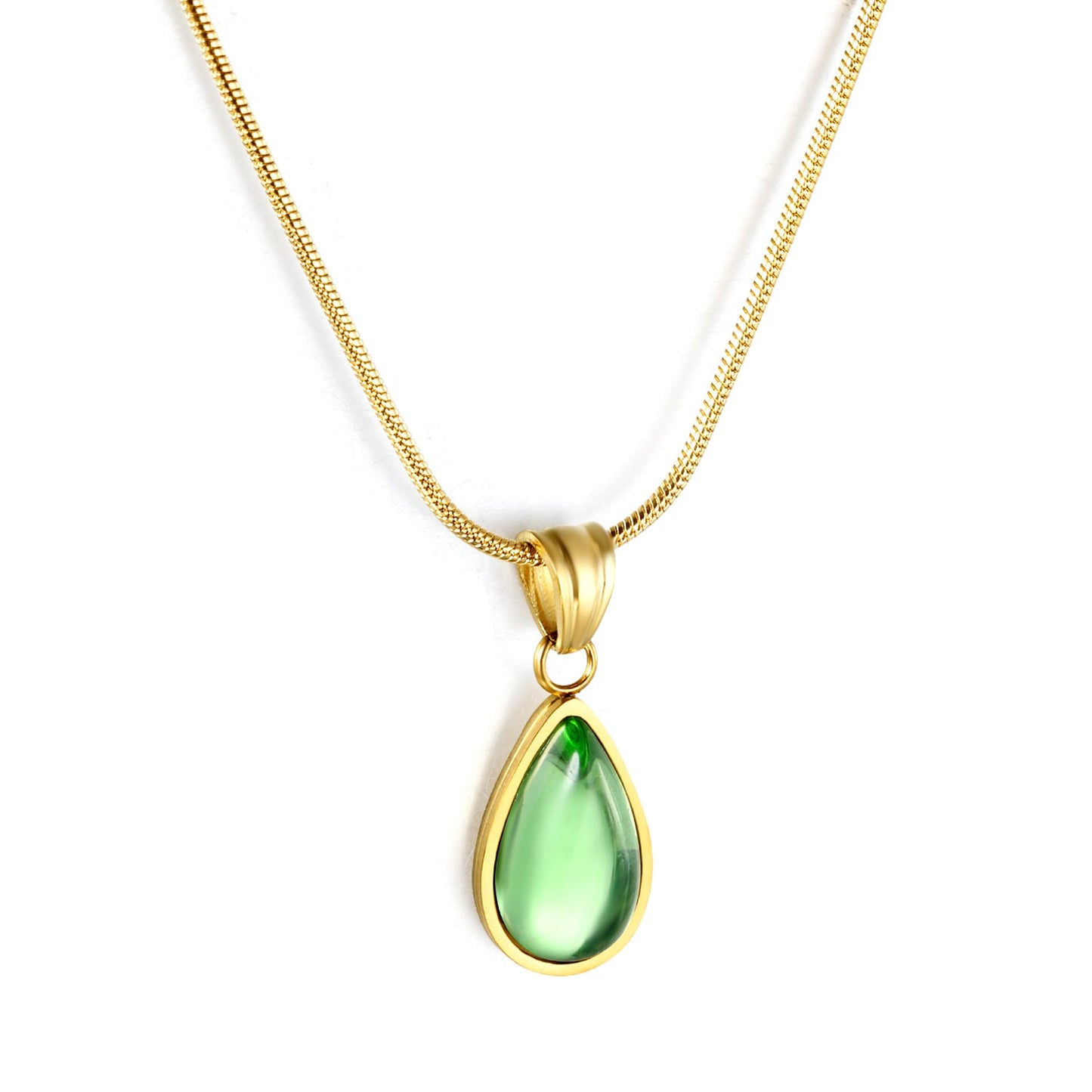 5mm Six Claws Round White Diamond Pendant 40+5cm+6mm Round Tail Plaque Necklace Steel/Golden