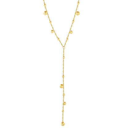 5mm+4mm+3mm Size Steel Beads 10cm Tassel 40+5cm +11.2*3.7mm Square Tail Plaque Necklace Gold