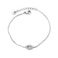 Eyes CNC white zirconium accessories bracelet 0.3 cross chain 17 + 3cm + 6mm round plate steel color / gold