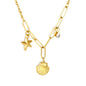 10.2*10.7mm shell+9*12.7mm starfish+4.2mm cylindrical white diamonds 42+5cm+10*3cm necklace steel/golden