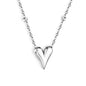 12*14.3mm Heart Pendant 42+5cm+11.2*3.7mm Square Tail Plaque Necklace Steel/Golden