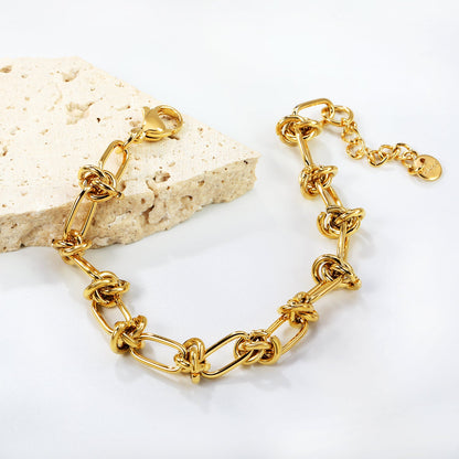9.8mm chain at the widest point 17+3cm+6mm round plate bracelet Gold color