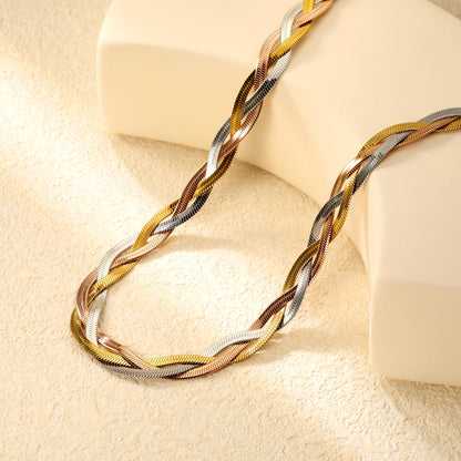 8mm*40+5cm+6mm Tricolor Braided Matching Chain Colorful