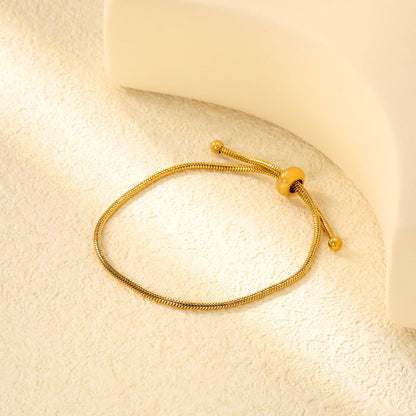 4.6*8.9mm Hollow Round Live Clasp 23cm Bracelet Golden