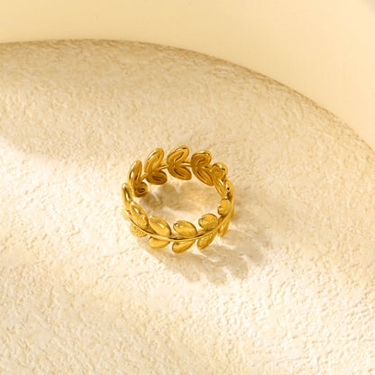 Open-end ring 8.8mm high Steel/gold color