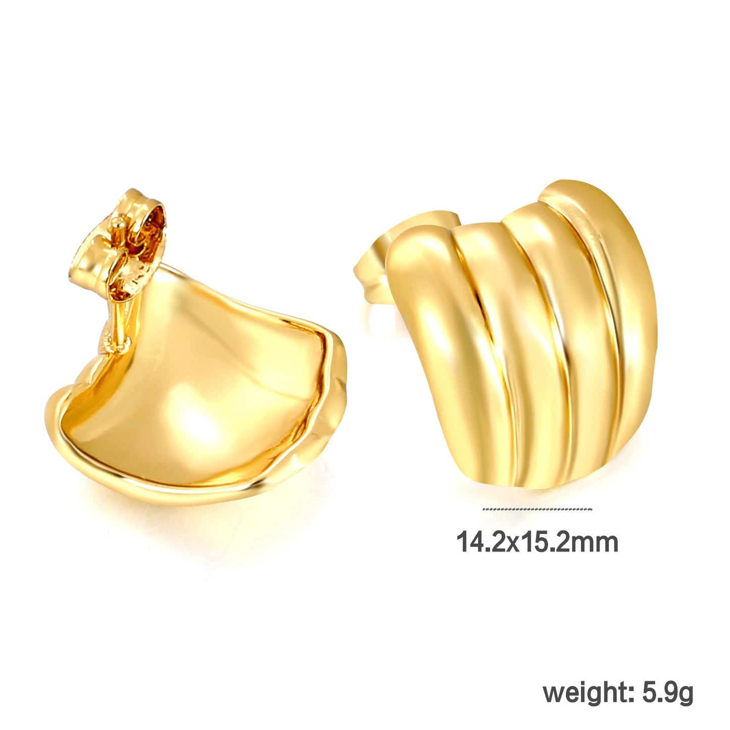 Fist Shaped Stud Earrings Gold