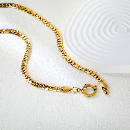 5.0NK gold dragon chain + 43cm + round clasp outer diameter 14.1mm necklace, gold