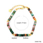 2.8*4.5 Cylindrical Tiger's Eye/Zi Yuandan/Indian Agate/Emperor's Pine/Shoushan Stone+4*2mm Round Flat Steel Beads Bracelet 17+3cm+6mm Round Plaque Gold Color