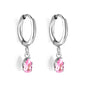 1.5x8mm I.D. earrings + 3.6*5mm white/purple/red/pink/green zirconium drop earrings gold/steel color