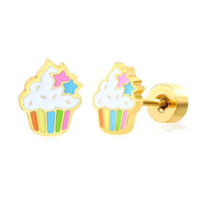 Thick 1.2*6*7.3mm Cake Cup Oil Dripping 0.8*9mm Pin Screw Plug Earring Gold Color