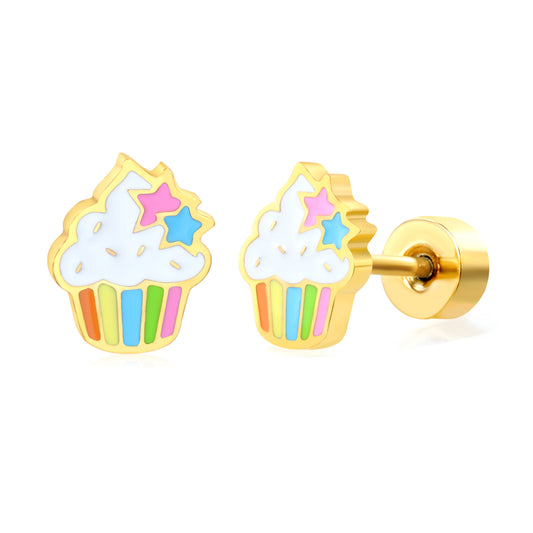 Thick 1.2*6*7.3mm Cake Cup Oil Dripping 0.8*9mm Pin Screw Plug Earring Gold Color
