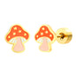 Thick 1.2*6*7mm small mushroom oil drip 0.8*9mm pin Screw plug earrings gold color