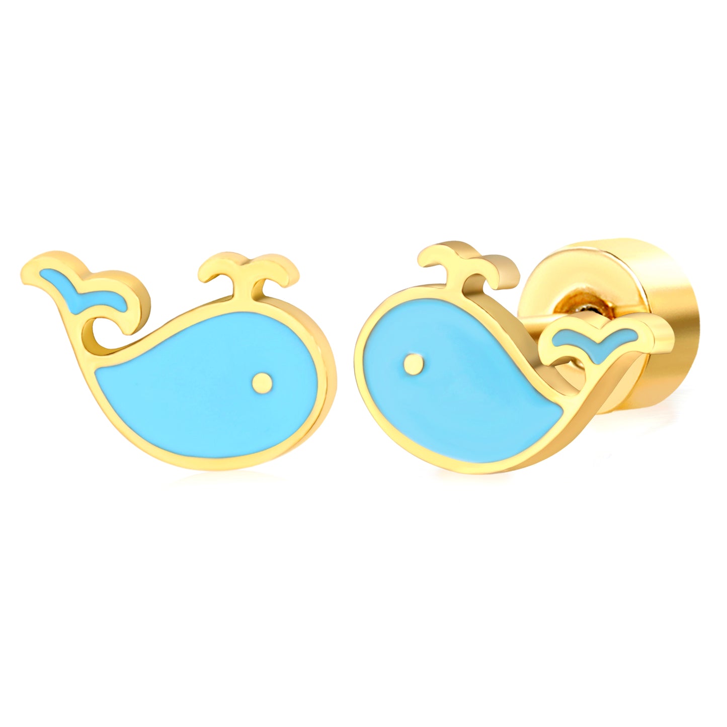 Thick 1.2*7*5.2mm Whale Oil Drip 0.8*9mm Pin Screw Plug Earring Gold Color