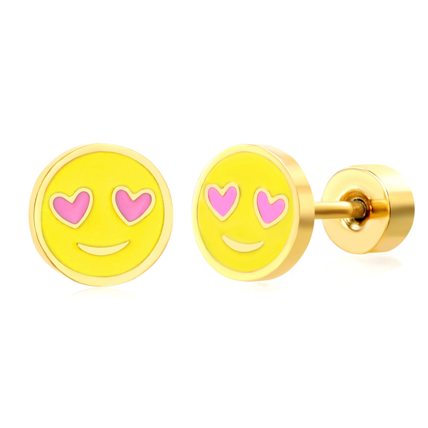 Thick 1.2*6.3mm round obsessive face oil drip 0.8*9mm pin Screw plug earrings gold color