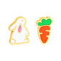 Thick 1.2*3.7*6.5mm carrot + Thick 1.2*5*6.6mm white rabbit oil drip 0.8*9mm pin Screw plug earring Gold color