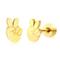 Thick 1.2*4*6mm Scissors Gesture 0.8*9mm Pin Screw Earring Gold Color