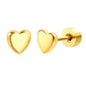 4.8mm Heart 0.8*9mm pin Screw-on earring Gold color