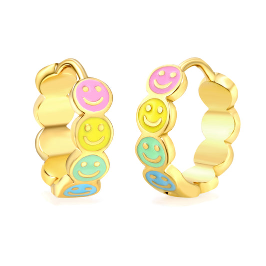 Mixed color/yellow oil drip Thick 1.5*Wide 3mm*Inner Diameter 11.5mm earring clasp Golden