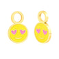 Oil drip 8*12mm round obsessed face accessories gold color