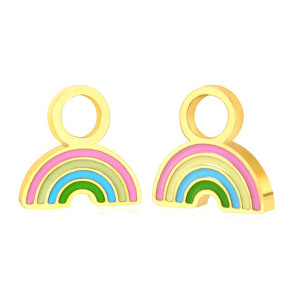 Accessoires goutte d'huile 10*9,2 mm arc-en-ciel couleur or