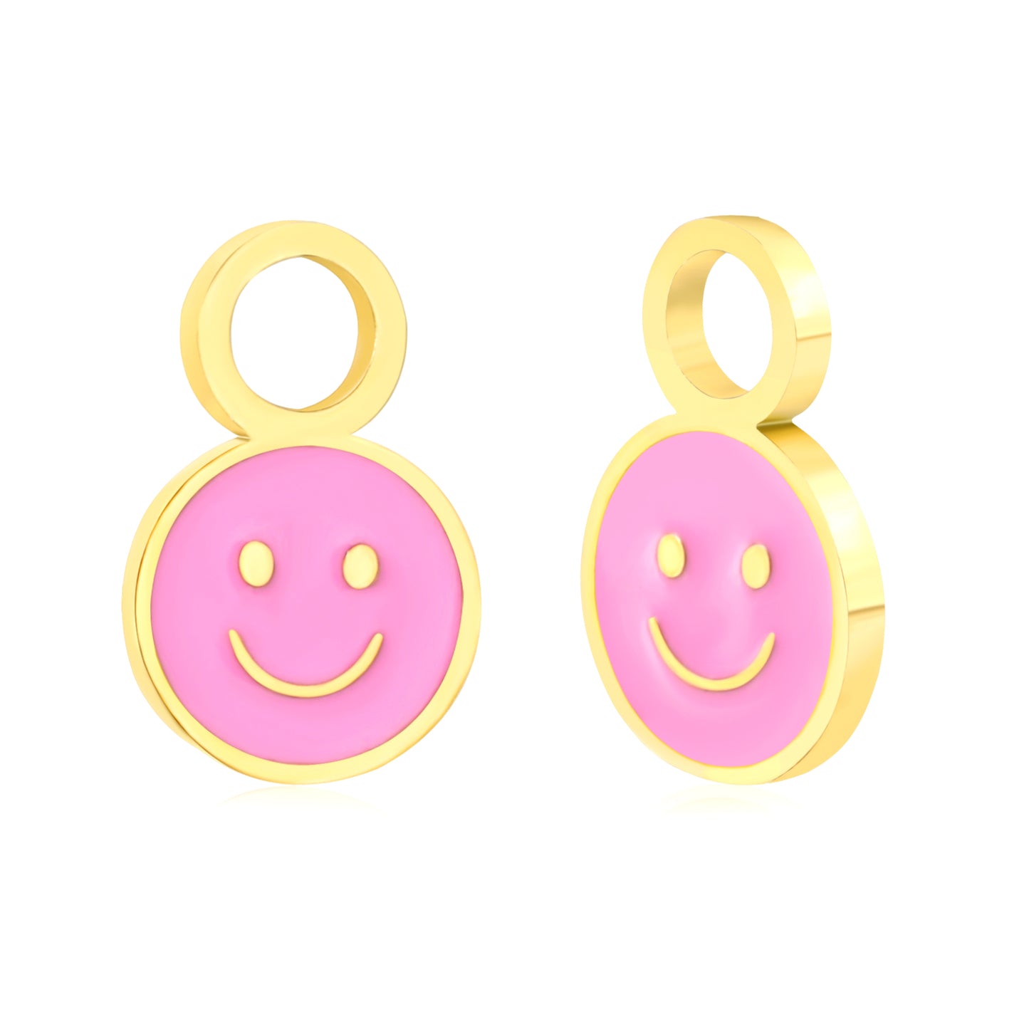 Drip oil 8*12mm round smiley face accessories gold color