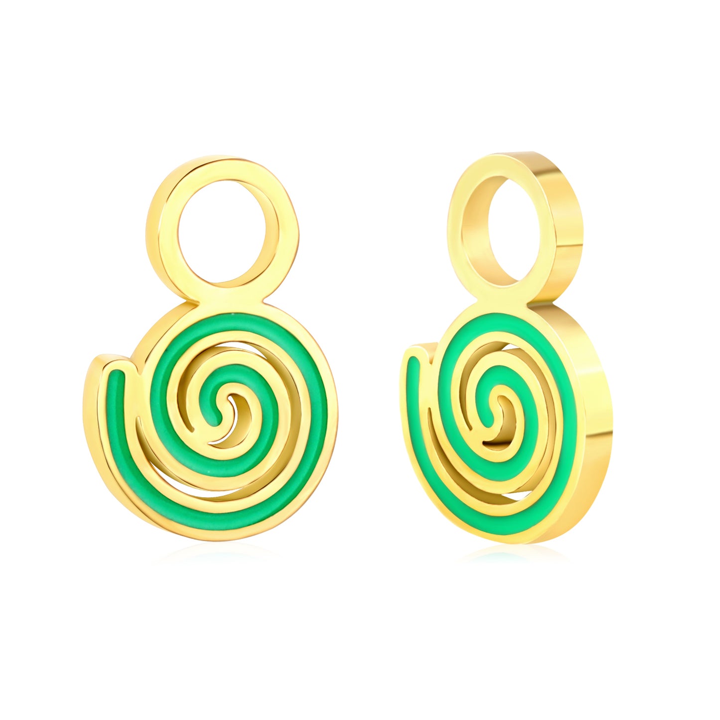 Drip Oil 7.7*11.3mm Spiral Accessories Gold Color