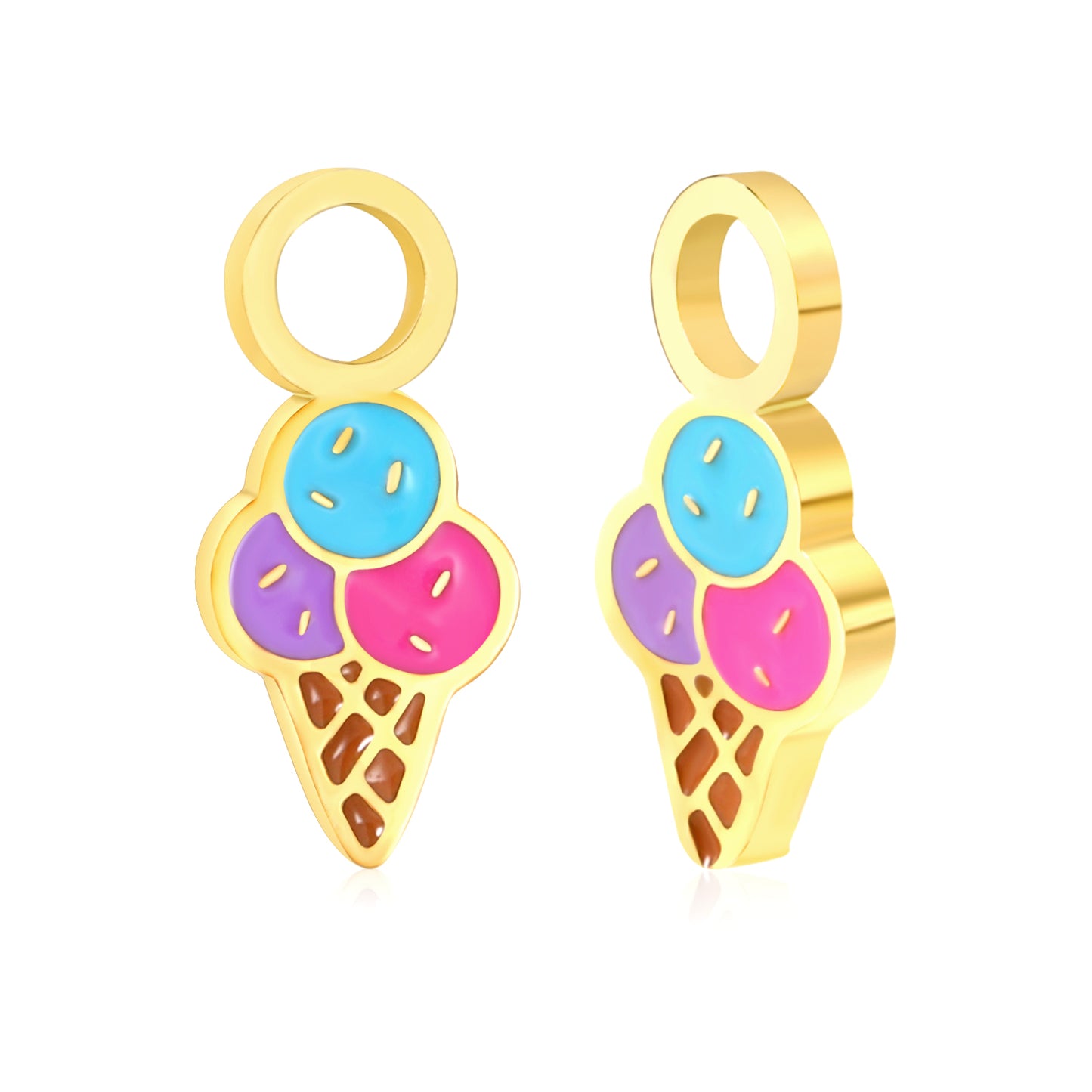 Oil dripping 5.4*12.6mm Ice Cream Accessories Gold Color