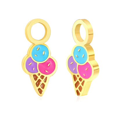 Oil dripping 5.4*12.6mm Ice Cream Accessories Gold Color