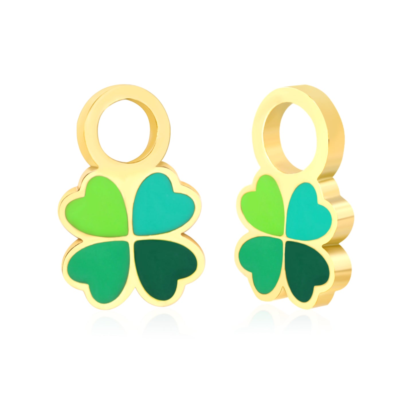 Drip oil 6*9.7mm four-leaf clover accessories gold color