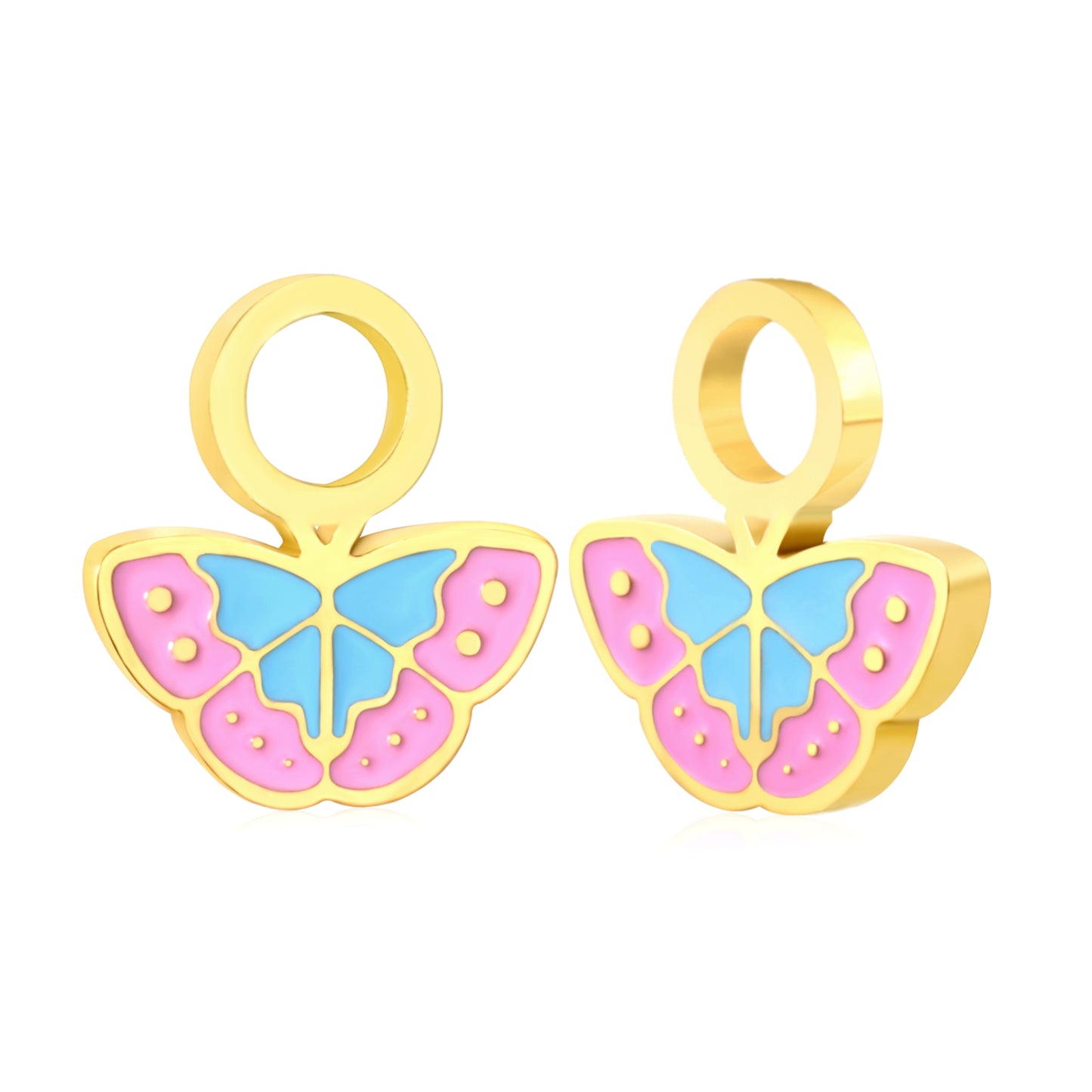 Drip oil 8.6*9.8mm butterfly accessories gold color