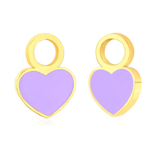 Rose/purple/cyan drip oil 6.8*9.5mm heart-shaped accessories gold color