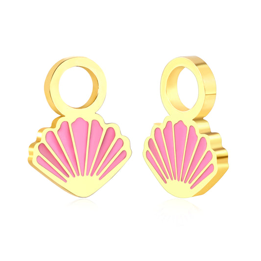 Oil dripping 7.7*10.4mm shells accessories gold color