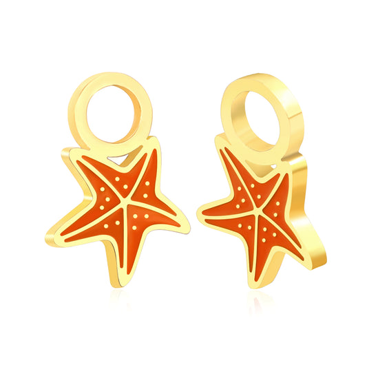 Oil dripping 7.9*11.5mm starfish accessories gold color