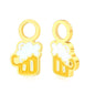 Oil dripping 6.5*11.6mm beer mug accessories (divided into left and right) gold color