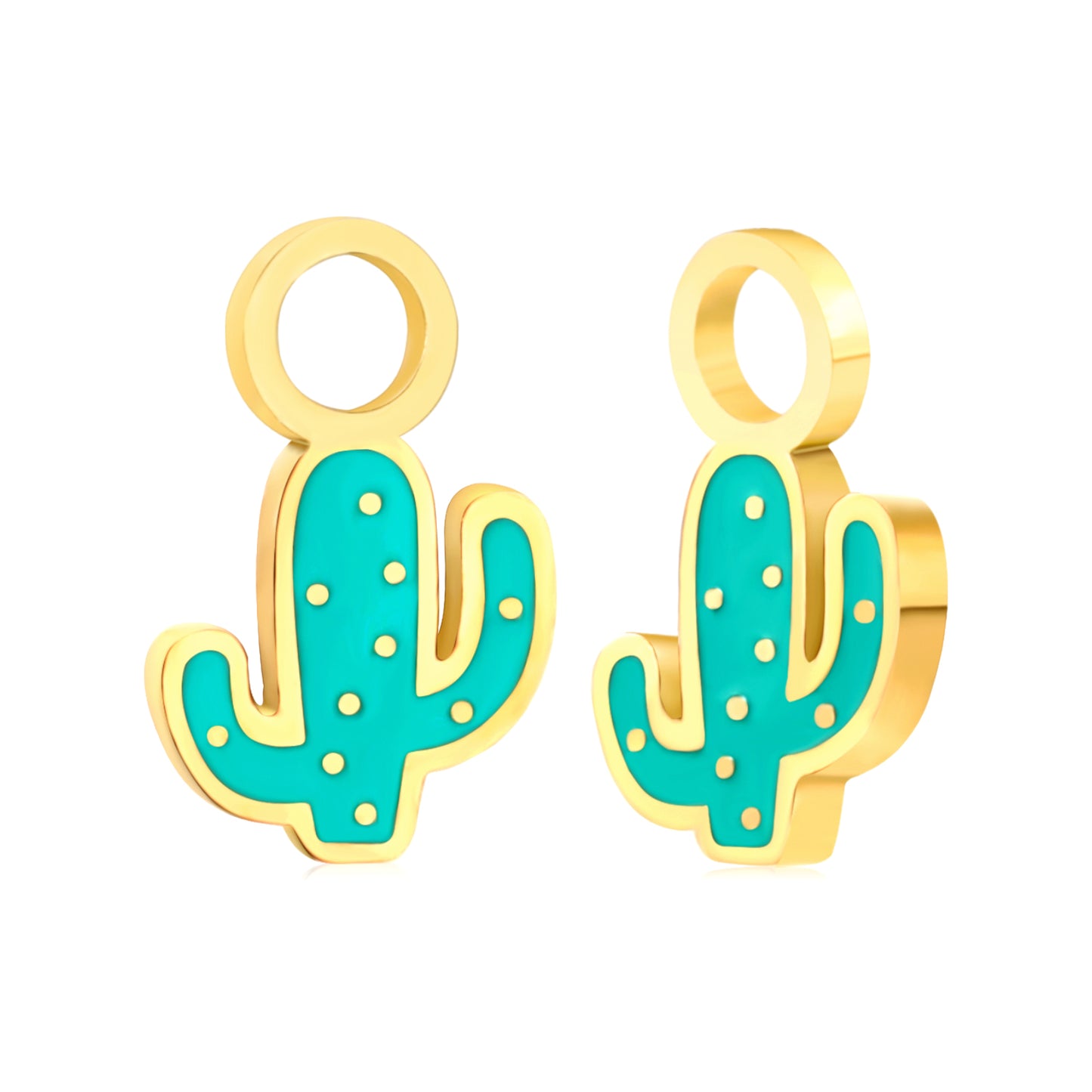 oil dripping 7.4*12mm cactus accessories gold color