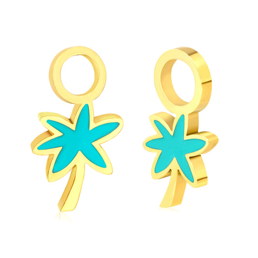 Oil dripping 5.7*11.5mm Coconut Tree Fitting Gold Color