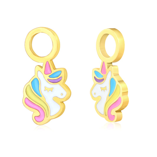 Drip oil 6.4*12.5mm unicorn accessories (divided into left and right) gold color