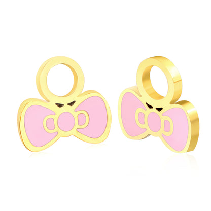 Drip oil 8.8*8.3mm bow accessories gold color
