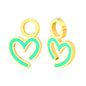 Drip oil 8*11.5mm open heart ring accessories (divided into left and right) gold color