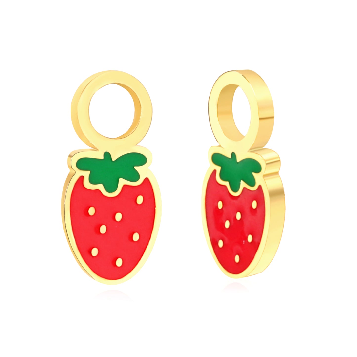Drip Oil 5.7*12.4mm Strawberry Accessories Gold Color