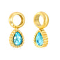 3.5*4.5mm bead edge teardrop with blue zirconium fittings + welded 4mm circle Gold color