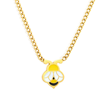 Thick 1.2*6*8mm bee accessories side chain 1.4mm*40+5cm necklace gold color