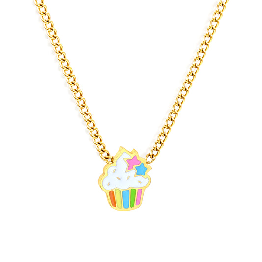 Thick 1.2*6.6*8.2 ice-cream cups accessories Side Chain 1.4mm*40+5cm necklace Gold color