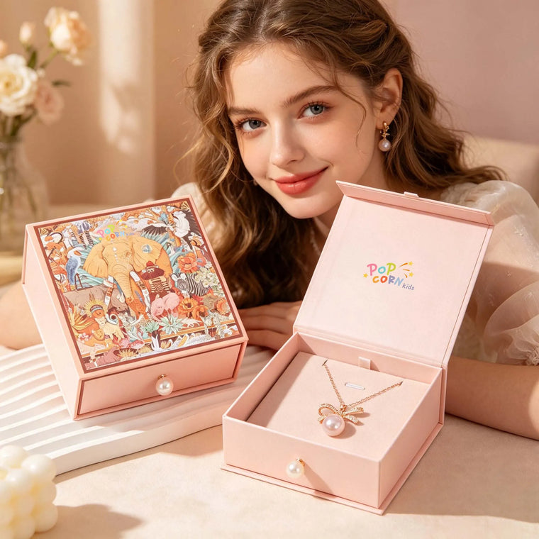 Child model wearing custom kids jewelry